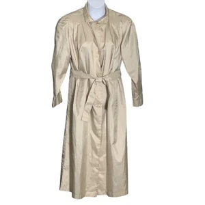 Vintage Alorna Women's Trench Coat Raincoat Sz 9/10 Belted Khaki Tan Lightweight - Picture 1 of 8