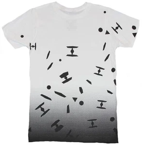 Star Wars Mens T-Shirt - Simplistic Tie Fighter Fade To Black All Over Image - Picture 1 of 1