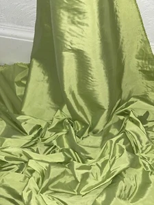 1m Lime Green Taffeta Fabric 58" Superior bridal wear Quality - Picture 1 of 2