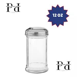 12 oz. Retro Glass Sugar Pourer Stainless Steel Lid with Pour Flap - Picture 1 of 2