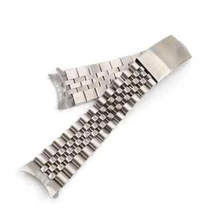 Bracciale Giubileo Argento 13 17 18 20 22mm Fine Curva Cinturino Orologio Metallo - Foto 1 di 6