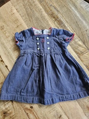 Tommy Hilfiger Nautical Infant Baby Girl Denim Jean Dress Size 3-6 Months - Image 1 of 4