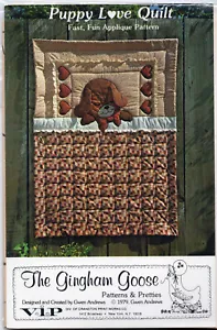 The Gingham Goose Puppy Love Quilt Applique Pattern 1979 Uncut Crib Size 45"x60" - Picture 1 of 3