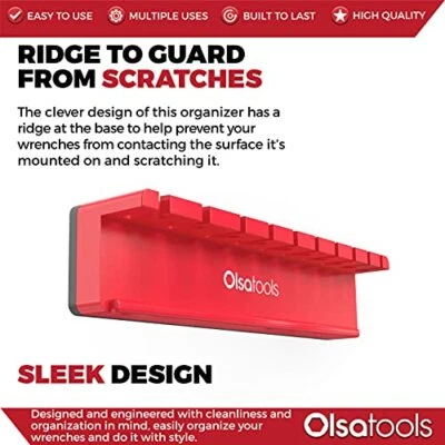 Magnetic Wrench Organizer Holder Fits SAE 3/8" Thru 15/16" Metric 10mm to19mm - Image 1 of 4