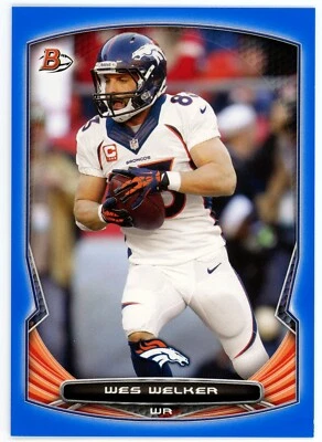 2014 Bowman Blue Wes Welker 50/99 #39 - Image 1 of 2