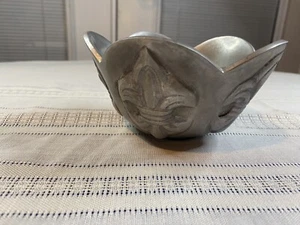PEWTER BOWL with Fleur De Lis Design Small - Picture 1 of 3