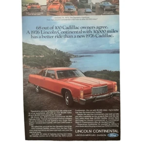 Vintage 1976 Ford Lincoln Continental Better Ride Ad Advertisement - Picture 1 of 4