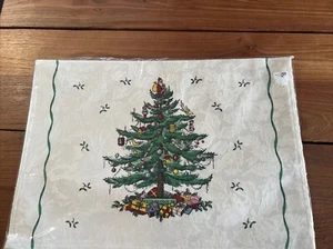 SPODE Christmas Tree Damask Cotton Blend Placemats Set/4 New Avanti Linens A2 - Picture 1 of 13
