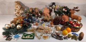 Grande Bundle Decorazione di Natale Pupazzo Neve Renna Gufi Legno Ceramica (2) - Foto 1 di 12