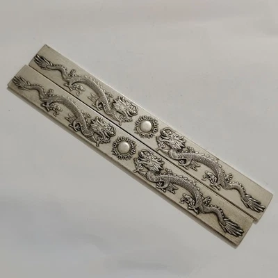 Pesas libro dragón chapado en plata cobre blanco - decoración retro Wenfang Foto 1 de 4