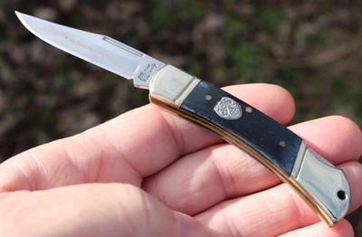 NOS Frost Family Folding Pocket Knife Qualitas Est Familia Institutio Blue Bone - Image 1 of 4