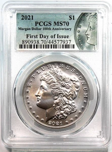 2021 P Mint Centennial Morgan Silver Dollar - PCGS Graded MS70, FDI !! - Picture 1 of 2