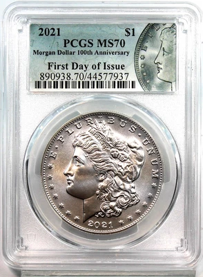 2021 P Mint Centennial Morgan Silver Dollar - PCGS Graded MS70, FDI !! - Image 1 of 2