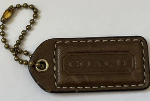 Coach Borsa di ricambio in pelle marrone punto bianco borsa borsetta cartellino da appendere ciondolo - Foto 1 di 2