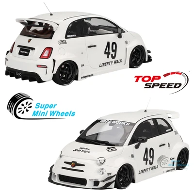 Top Speed 1:18 LB-WORKS x Abas Works Abarth 595 Gara White TS0606 - Image 1 of 4