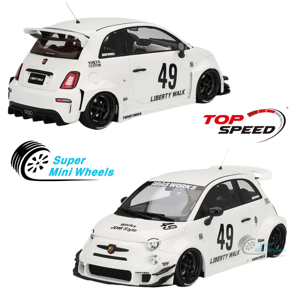 Velocidad máxima 1:18 lb-funciona x Abas Works Abarth 595 Gara blanco TS0606 Foto 1 de 4