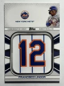 2022 Topps Serie 1 Número Medallón Francisco Lindor #JNM-FL New York Mets - Imagen 1 de 2