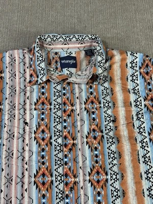 Vintage Wrangler Western Shirts Brushpopper Aztec Navajo Pearl Snap Shirt Sz XL - Image 1 of 4