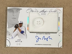 2016 LEAF ALL AMERICAN PATCH/AUTOGRAPH SILVER #PA-HB1 JOE BOYLE #D 1/3 - Picture 1 of 2