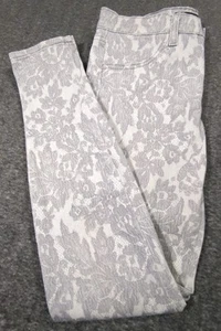 J Brand Women's Super Skinny Gray Floral Low Rise Ankle Jeans 27 (30x29) Stretch - Picture 1 of 8