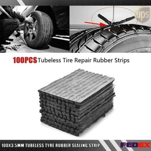 100x3.5mm Tubeless Tyre Rubber Sealing Strip Puncture Recovery Automotive Tool - Picture 1 of 13