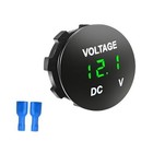 DC 12V 24V Voltmeter Gauge, Waterproof Car Voltage Meter LED Digital Green