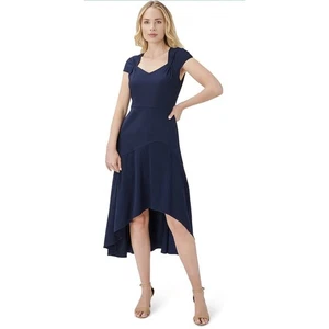 ADRIANNA PAPELL Womens Cap Sleeve Sweetheart Neckline Midi Party Hi-Lo Dress 14 - Picture 1 of 10