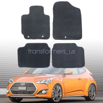 Alfombrillas antideslizantes de terciopelo delanteras y traseras para Hyundai Veloster 2012-2017 Foto 1 de 4