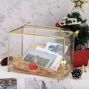 Glass Gift Cards Box with Slot and Lock for Engagement Birthday Party Event - Bild 1 von 4