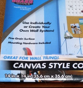 Cork Board 14 x 14" Square Canvas Style Wall Hanging School - Picture 1 of 7