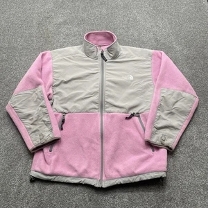 North Face Denali Jacke Youth XL rosa grau Full Zip Fleece Outdoor Mantel Damen - Bild 1 von 12