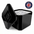 6L Black Insulated Ice Bucket with Lid, BPA-Free, Double-Walled, UK Made