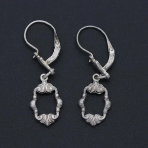 Pendientes Art Deco plata 835 - Fleur de Lis - punzón REH muy antiguo - Imagen 1 de 9