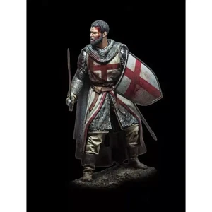 1/18 90mm Resin Model Kit Medieval Templar Knight Warrior Unpainted - Picture 1 of 1