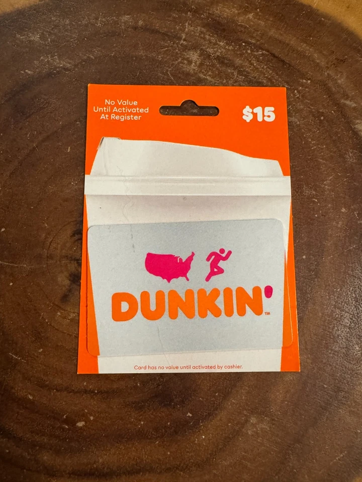 Tarjeta de regalo Dunkin valor total en dólares de $15. NUEVO/sin usar. Foto 1 de 1