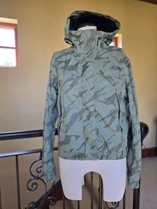 North Face XS Women Coat Jacket green DryVent Camoflage Camo s girls Rain hood - Picture 1 of 13