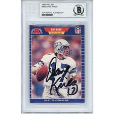 Dave Krieg Seahawks Authentic Signed 1989 NFL Pro Set Card Beckett Slab COA Auto