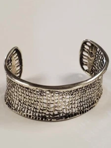 Silpada 925 Sterling Silver Cuff Bracelet Woven Mesh Design - Picture 1 of 6