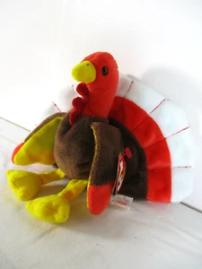 Vtg 1996 TY Beanie Baby GOBBLES Plush Thanksgiving Table Decorator Collectible* - Picture 1 of 4