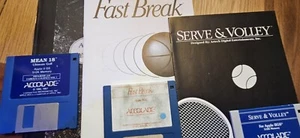 Lot Apple IIgs Accolade Games 3.5" Floppy Mean 18 Fast Break Serve And Volley - Picture 1 of 4