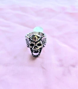 Stainless steel Mens Gothic Biker Skull Cross gift unisex ring cool present 1129 - Picture 1 of 3