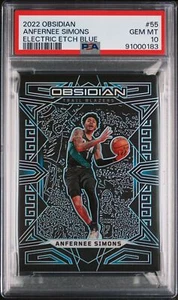 2022 Panini Obsidian Anfernee Simons Electric Etch Blue /30 #55 PSA 10 - Picture 1 of 2