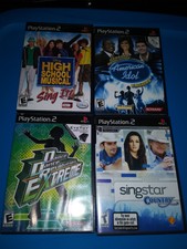 Lot of 4 ps2 SingStar ,Sing it!, Karaoke Rev , Dance Dance rev games