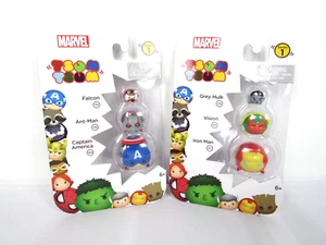 2 Marvel Tsum Tsum 3 Pack Series 1 - Jakks Pacific 2016 - Captain America Vision - Picture 1 of 3