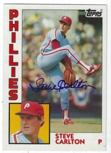 Autographed Steve Carlton Philadelphia Phillies 1984 Topps Super 5x7 Card #16 - Picture 1 of 1