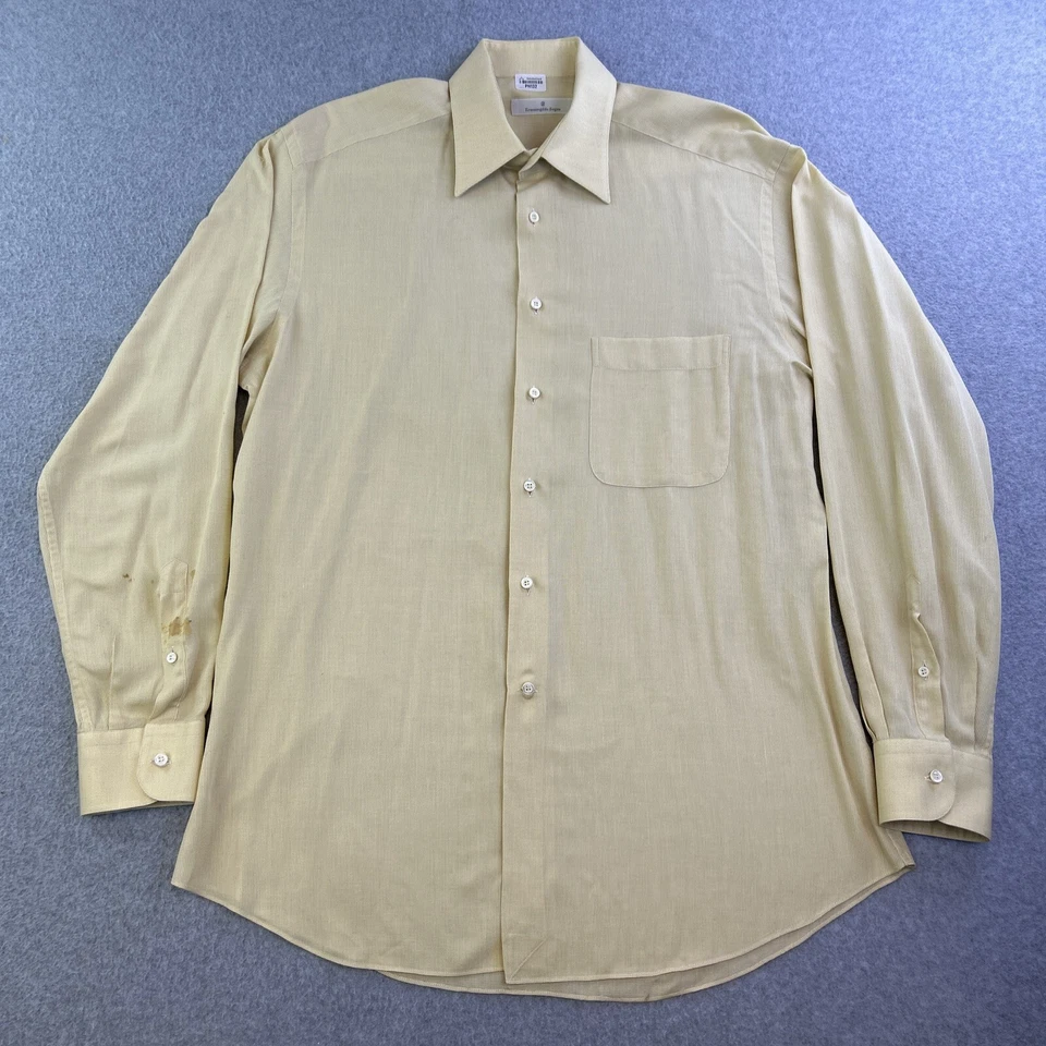 Camisa de vestir Ermenegildo Zegna para hombre grande amarilla manga larga abotonada adulto Foto 1 de 4