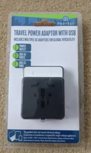 Travel Power Adaptor With USB Includes Multiple AC Adapters for Global Versatily - Picture 1 of 3