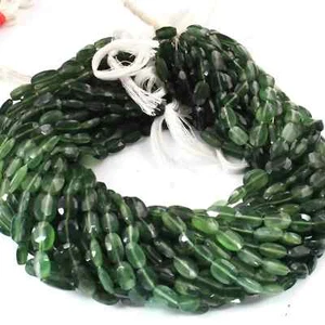 1 Long Strand Seraphinite Faceted Briolettes -Oval Shape Briolettes -7mmx5mm - Picture 1 of 3
