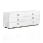 Hart 63 Inch Modern Dresser, 6 Drawers, Textured Lacquer Finish, White- Saltoro