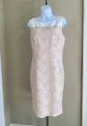 Antonio Melani Size 12 White Peach Floral Lace Career Sleeveless Lined Dress